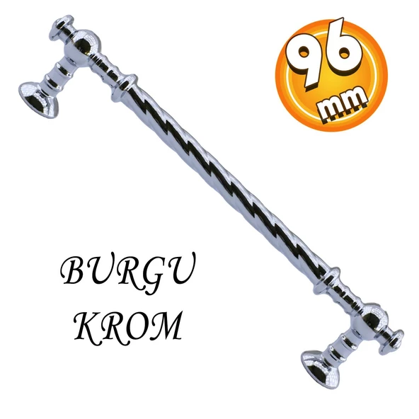 Burgu Mobilya Mutfak Dolabı Çekmece Dolap Kapak Kulpu Kulpları Kulbu Krom (96 MM-9.6 CM) Metal Kulp ürün görseli 1