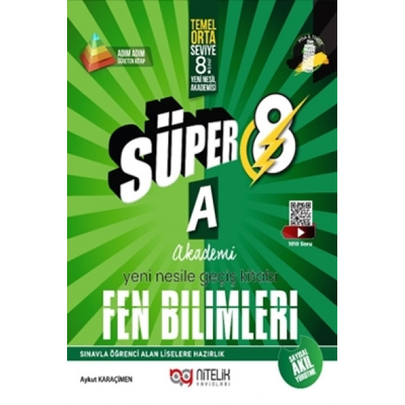 Nitelik Süper 8. Sınıf Fen Bilimleri A Akademi Yeni Nesile Geçiş Kitabı ürün görseli 1
