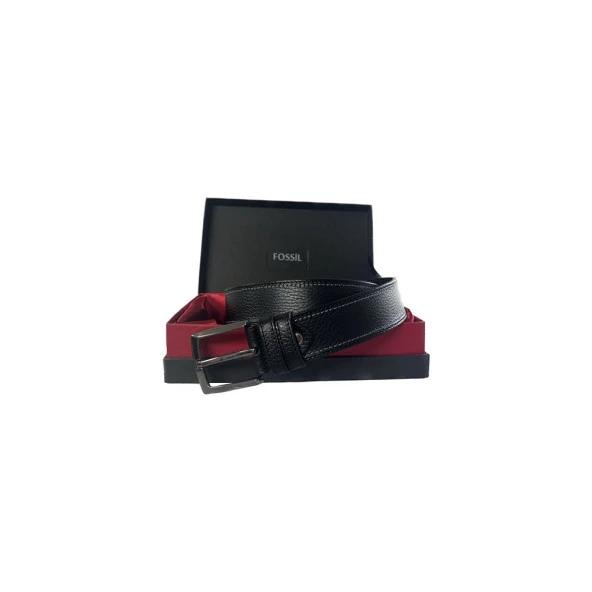 Fossil Siyah Hakiki Deri Spor Erkek Kemeri 4cm-125CM ürün görseli 1