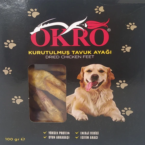 Okro Kurutulmuş Tavuk Ayağı 100gr Köpek Ödül Maması ürün görseli 1