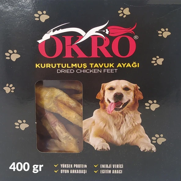 Okro Kurutulmuş Tavuk Ayağı 400gr Köpek Ödül Maması ürün görseli 1