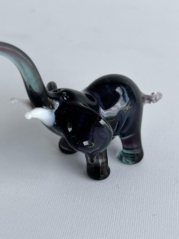 El Yapımı Murano Cam Fil Biblo A21 - Resim 5