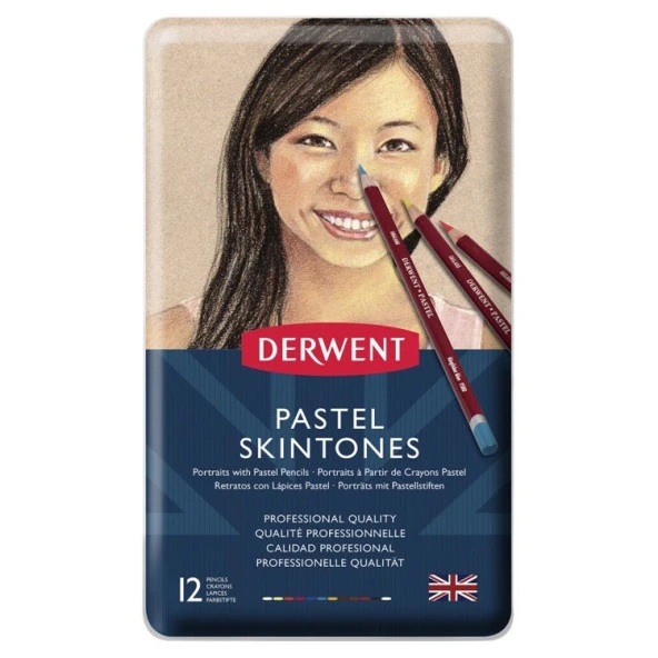 Derwent Pastel Pencil Skintones 12li Pastel Kalem Seti Ten Renkleri ürün görseli 1