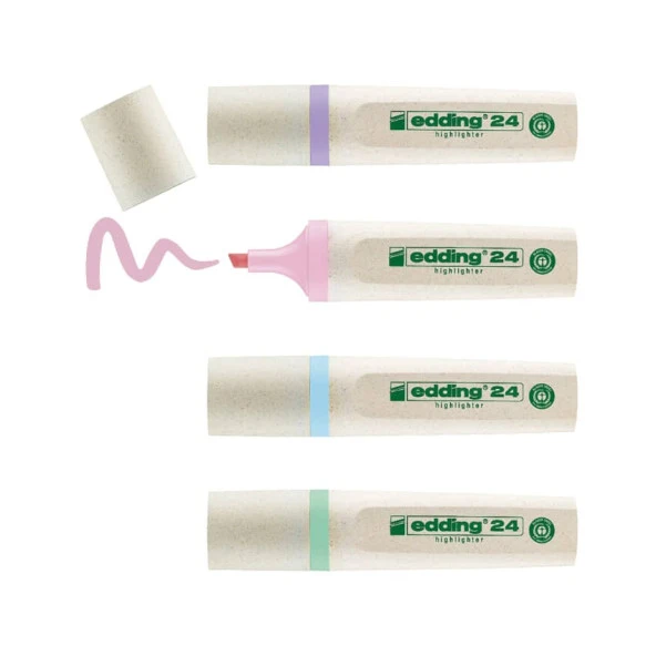 Edding 24 Ecoline Fosforlu İşaretleme Kalemi Pastel 4 Renk Set ürün görseli 1