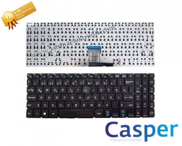 Casper Nirvana S500.1021-8F50X-G Notebook Klavyesi Siyah TR - Resim 2