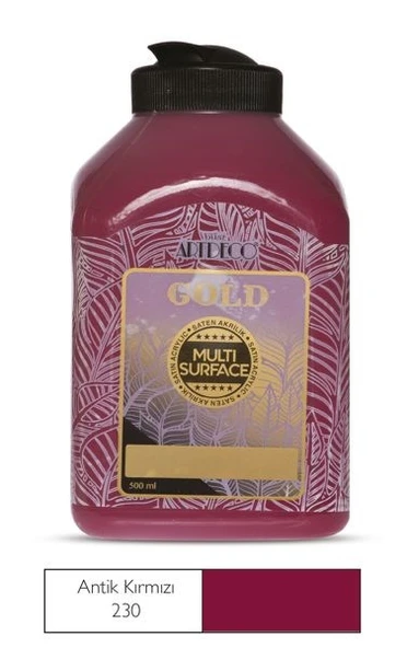 Artdeco Gold Multi Surface Akrilik Boya 500 ml. 230 ANTİK KIRMIZI ürün görseli 1