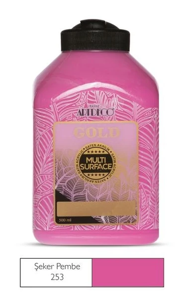 Artdeco Gold Multi Surface Akrilik Boya 500 ml. 253 ŞEKER PEMBE ürün görseli 1