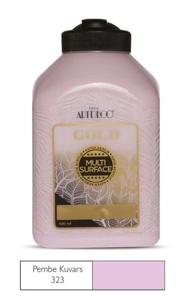 Artdeco Gold Multi Surface Akrilik Boya 500 ml. 323 PEMBE KUVARS ürün görseli 1