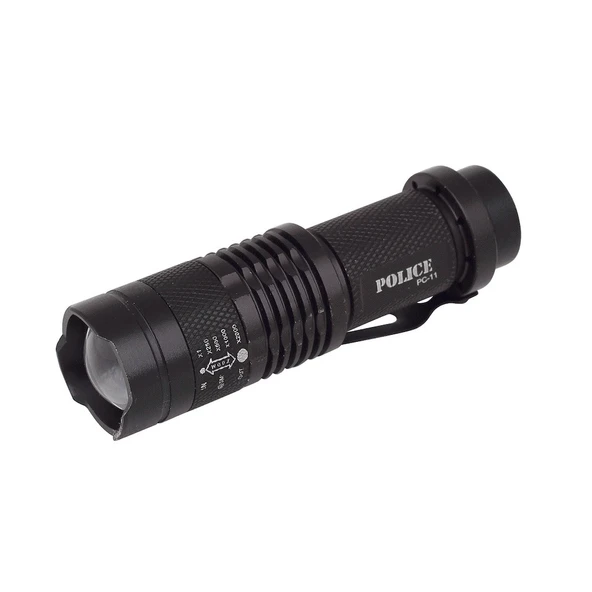 Police PC-11 Tek Pilli Mini El Feneri Cree Q5 LED Zoomlu ürün görseli 1