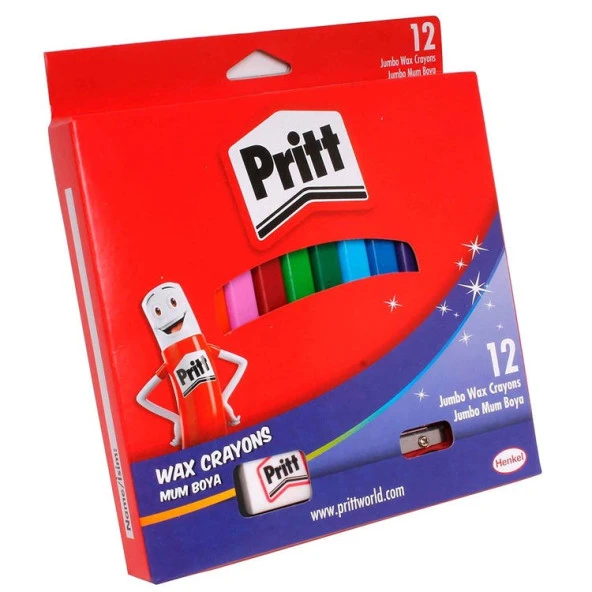 Pritt Jumbo Üçgen Silinebilir Pastel Boya 12 Renk ürün görseli 1