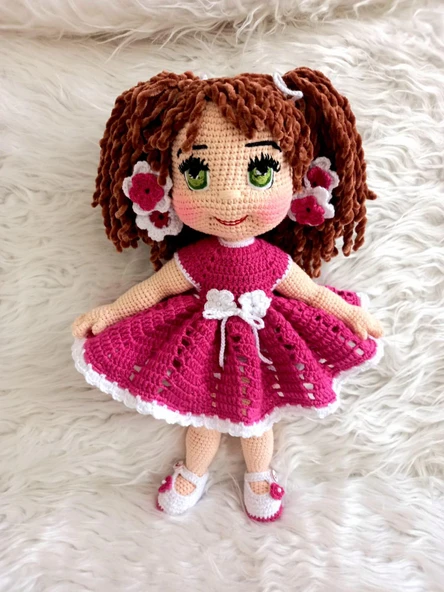 Pembe Ceylin Bebek Amigurumi Organik Oyuncak ürün görseli 1