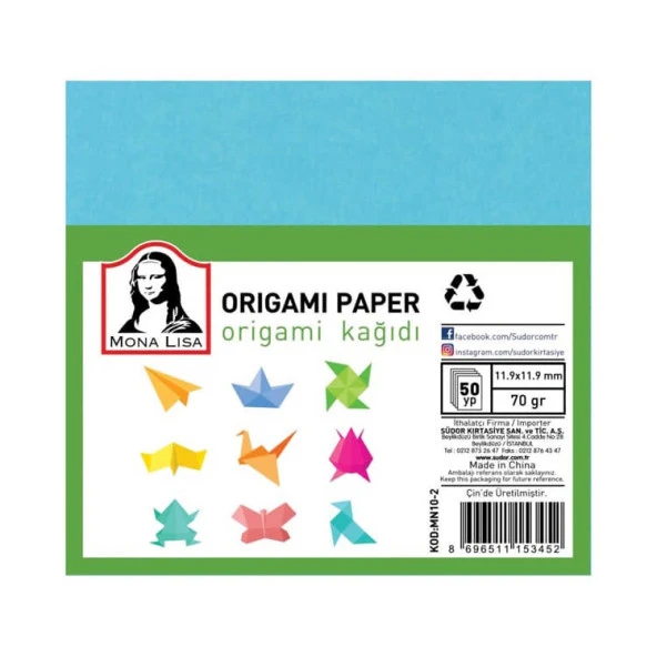 Südor Mona Lisa Origami Kağıdı 11.9x11.9 cm 50 yaprak ürün görseli 1
