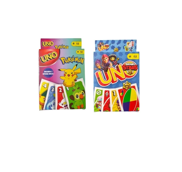 Pokemon Uno ve Brawl Stars Uno Oyun Kartları ürün görseli 1