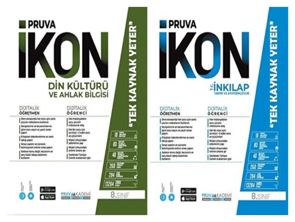 Pruva Akademi 8. Sınıf Din Kültürü + İnkılap Defter Seti 2 Kitap ürün görseli 1