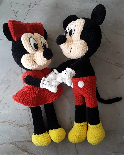 Bay ve Bayan Minnie Mouse Amigurumi Organik Oyuncak ürün görseli 1