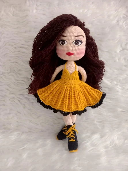 Sarı Fıstık Ela Bebek Amigurumi Organik Oyuncak ürün görseli 1
