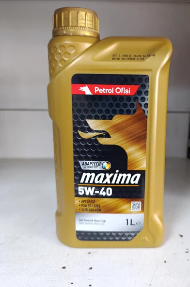 Petrol Ofisi Maxima 5w-40 1 lt Tam Sentetik Motor Yağı 2025 üretim ürün görseli 1