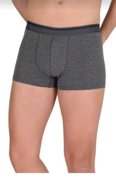 BERRAK 1097 ERKEK LİKRALI DÜZ BOXER 3 ADET  FÜME 2XL ürün görseli 1