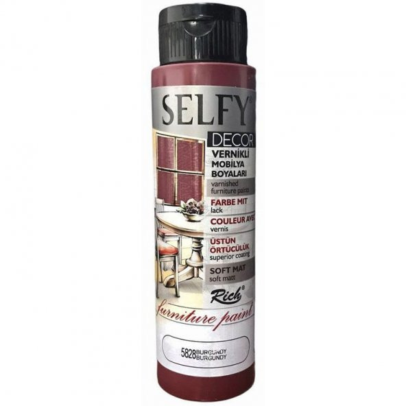 Rich Selfy Decor Vernikli Boya 500 cc 5828 BURGUNDY ürün görseli 1