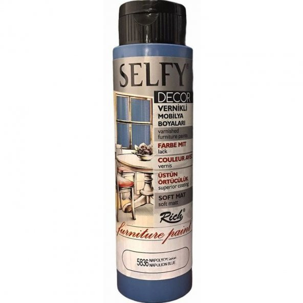 Rich Selfy Decor Vernikli Boya 500 cc 5836 NAPOLYON MAVİ ürün görseli 1