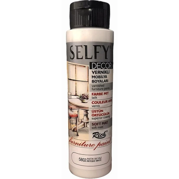 Rich Selfy Decor Vernikli Boya 500 cc 5802 ANTİK BEYAZ ürün görseli 1