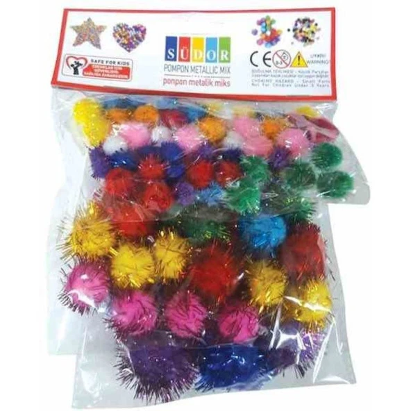 Südor Pon Pon Metalik Mix 10-20-30 mm ürün görseli 1