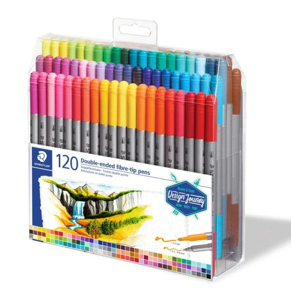 Staedtler Çift Uçlu Keçeli Kalem 120 RENK SET (0.5 mm - 3 mm) ürün görseli 1
