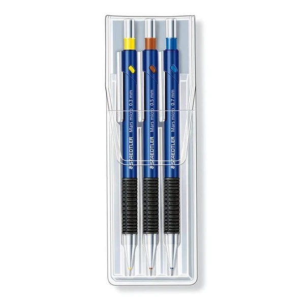 Staedtler Mars Micro Mekanik Kurşun Kalem 3Lü Set 0.3-0.5-0.7 Mm ürün görseli 1