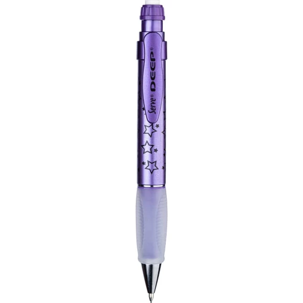 Serve Deep 0.7 mm Mekanik Kurşun Kalem Yıldız Desenli METALİK MOR ürün görseli 1