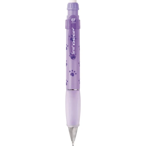 Serve Deep 0.7 mm Mekanik Kurşun Kalem Pati Desenli LAVANTA ürün görseli 1