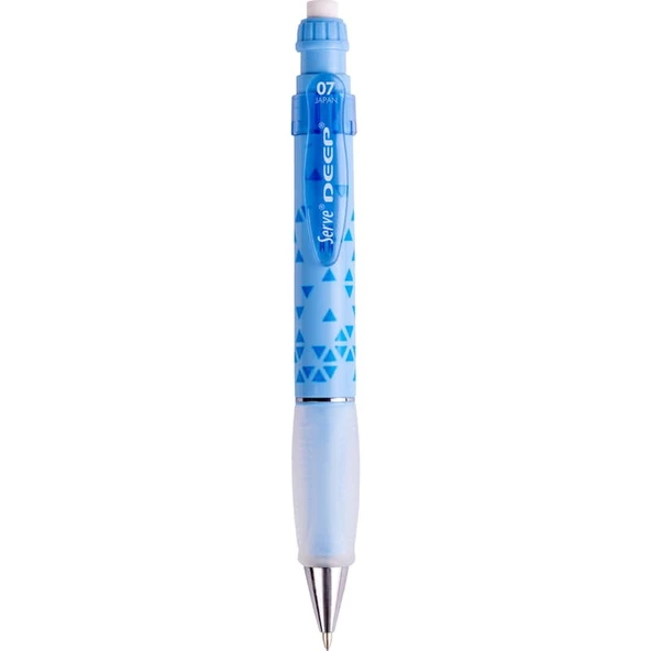 Serve Deep 0.7 mm Mekanik Kurşun Kalem Üçgen Desenli GÖK MAVİ ürün görseli 1