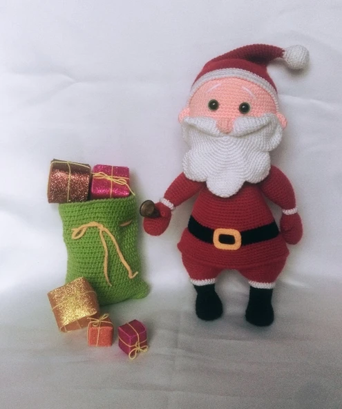 Noel Baba ve Hediyeleri Amigurumi Organik Oyuncak ürün görseli 1
