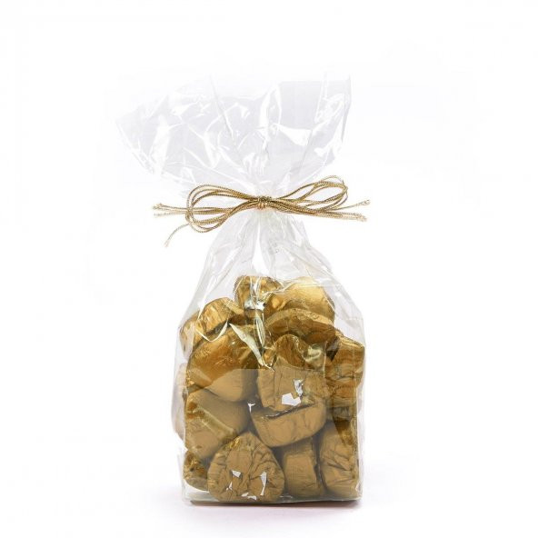 Melodi Altın Yaldızlı Mini Kalp Antep Fıstıklı Sütlü Çikolata 500 gr ürün görseli 1