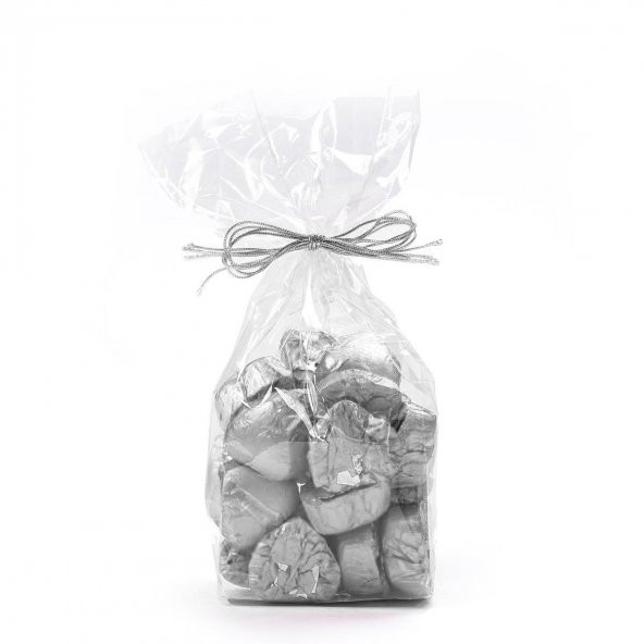 Melodi Gümüş Yaldızlı Mini Kalp Antep Fıstıklı Sütlü Çikolata 500 gr ürün görseli 1