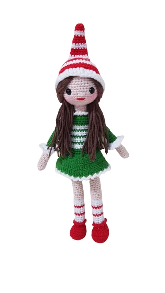 Şapkalı Yeni Yıl Temalı Bebek Amigurumi Organik Oyuncak ürün görseli 1