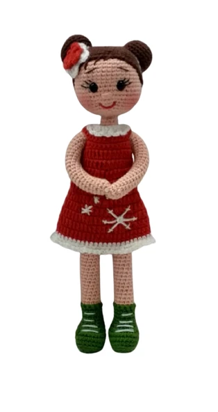 Yılbaşı Kostümlü Bebek Amigurumi Organik Oyuncak ürün görseli 1