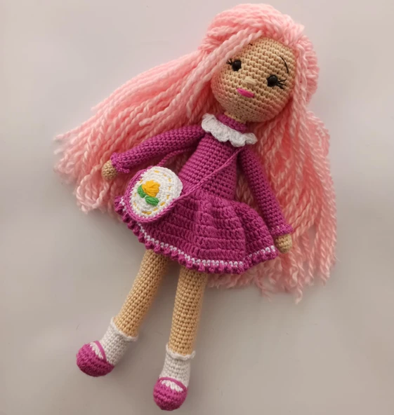 Pudra Bebek Amigurumi Organik Oyuncak ürün görseli 1