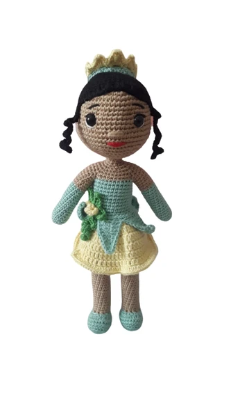 Prenses Tiana Bebek Amigurumi Organik Oyuncak ürün görseli 1