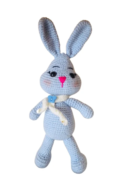 Maviş Tavşan Uyku Arkadaşı Amigurumi Organik Oyuncak ürün görseli 1
