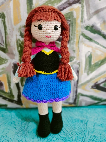 Frozen Anna Bebek Amigurumi Organik Oyuncak ürün görseli 1