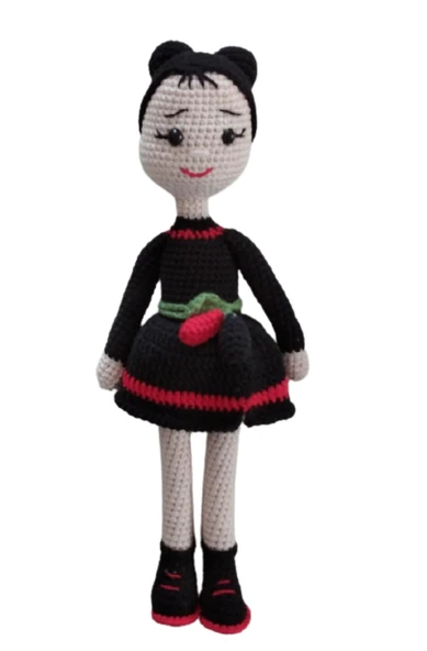 Kara Dut Bebek Amigurumi Organik Oyuncak ürün görseli 1