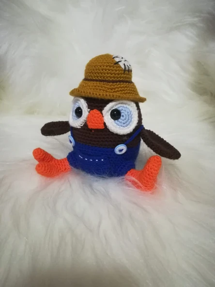 Yamalı Baykuş Amigurumi Organik Oyuncak ürün görseli 1