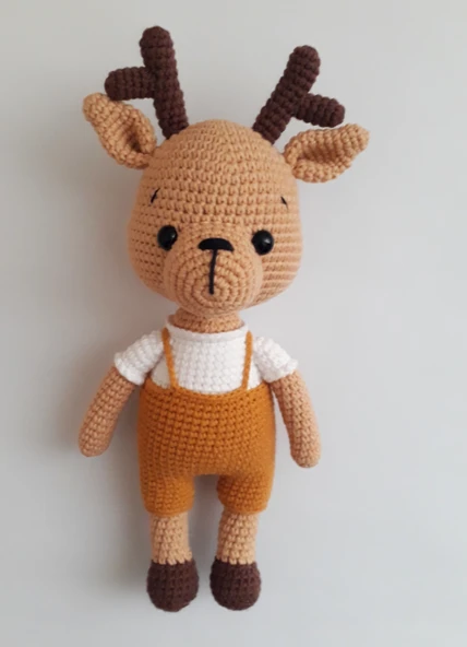 Sevimli Şirin Geyik Uyku Arkadaşı Amigurumi Organik Oyuncak ürün görseli 1