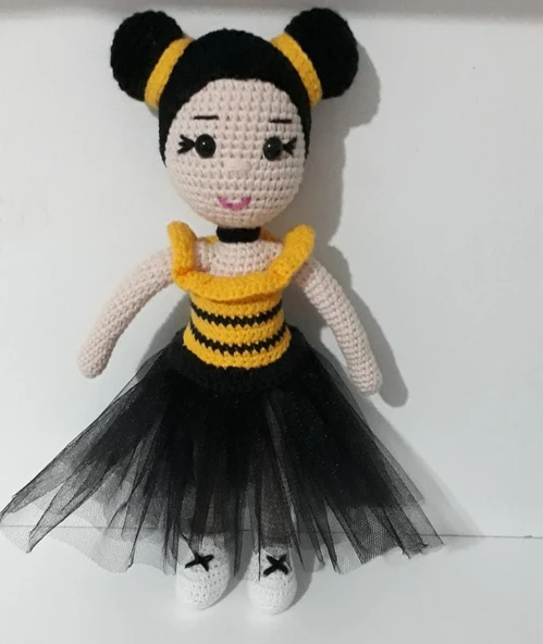 Bal Kız Bebek Amigurumi Organik Oyuncak ürün görseli 1