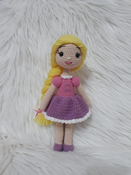 Şirin Rapunzel Bebek Amigurumi Organik Oyuncak ürün görseli 1