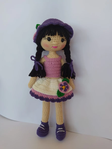 Menekşe Bebek Amigurumi Organik Oyuncak ürün görseli 1