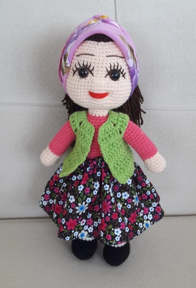 Yöresel Köylü Kızı Bebek Amigurumi Organik Oyuncak ürün görseli 1