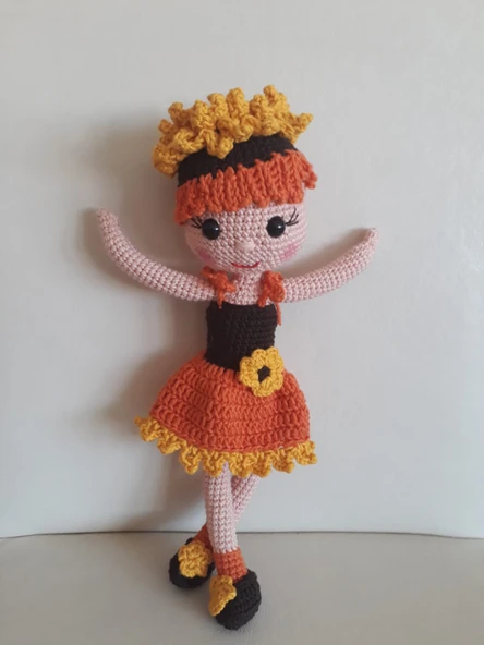 Günebakan Çiçeği Bebek Amigurumi Organik Oyuncak ürün görseli 1