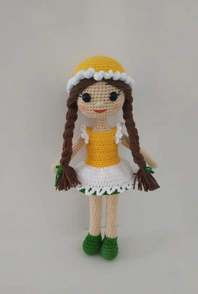 Papatya Bebek Amigurumi Organik Oyuncak ürün görseli 1