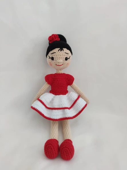 Bayan Gül Bebek Amigurumi Organik Oyuncak ürün görseli 1